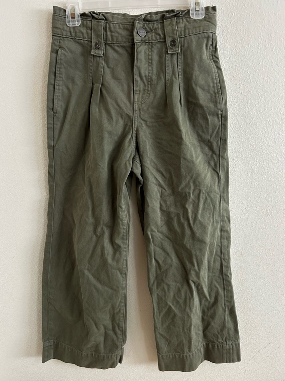 UpWest green 100% cotton wide leg high waisted pants